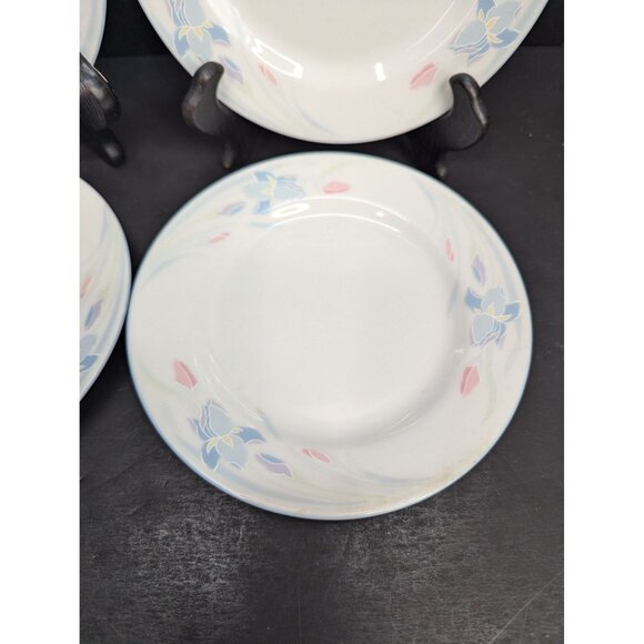 Fresh Flowers by Excel Iris Set of 4 Porcelain Floral 7 Inch Salad Plates - Picture 7 of 11